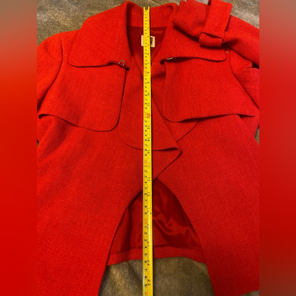 Anne Klein Short Trench Crepe
Drapey Front Jacket Memling Red
Women Size… - Picture 14 of 16